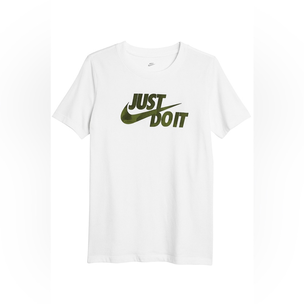 Nike Youth XL White Tee with Olive Logo